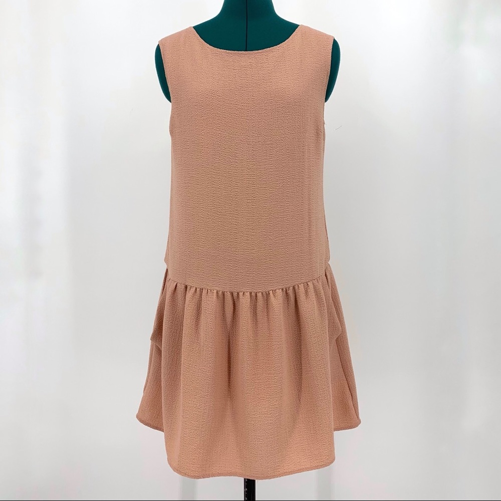 Sunday in Brooklyn NWOT Sleeveless Drop Waist Tulip Hem Pocketed Crepe Dress, S